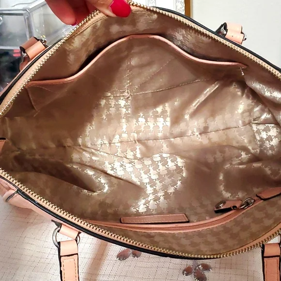 KARL LAGERFELD PINK PEBBLE LEATHER SATCHEL BAG - Picture 17 of 17